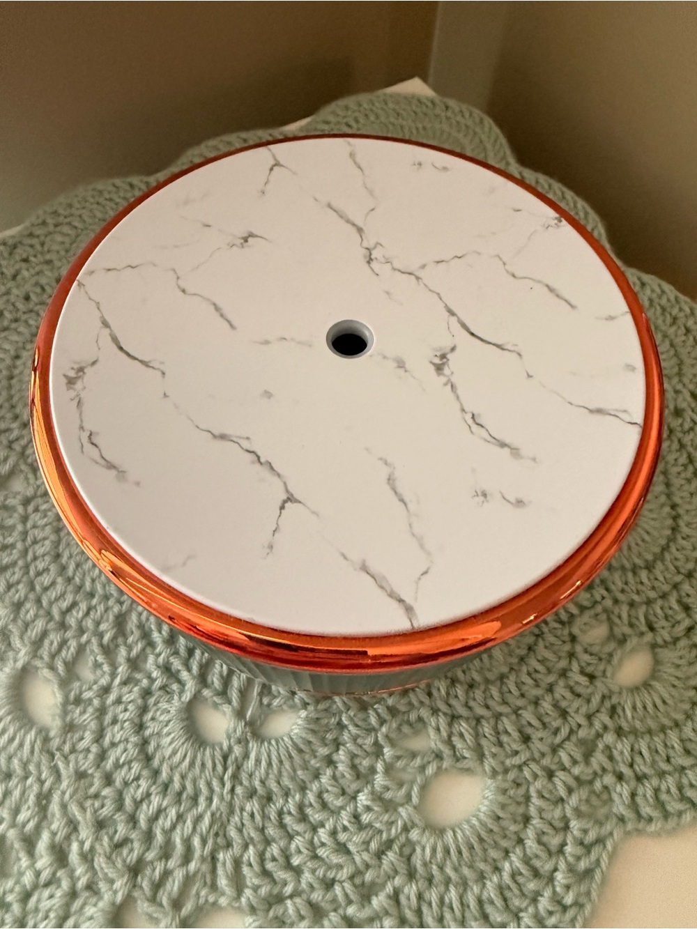 Aromatherapy Diffuser with Marble Top and Rose Gold Trim - Green - Picture 3 of 7